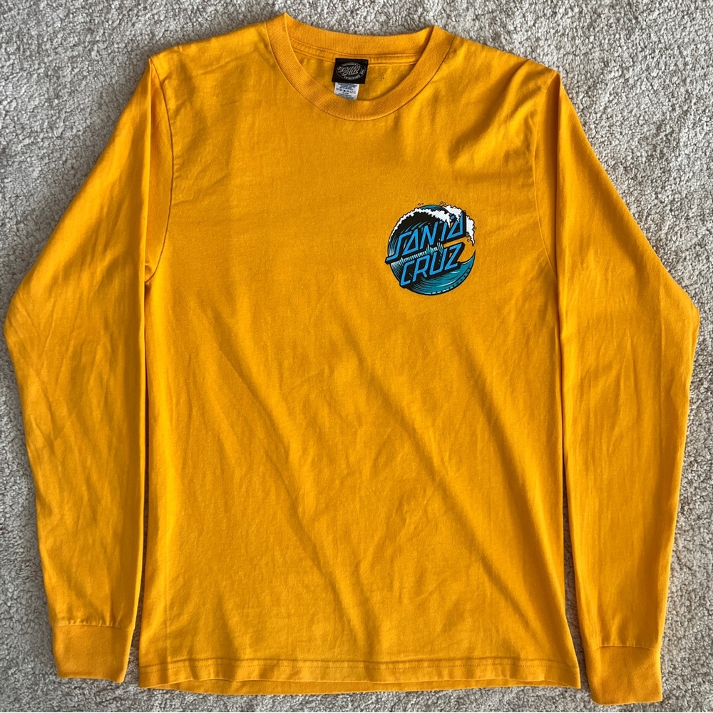 Mustard yellow Santa Cruz long-sleeve shirt